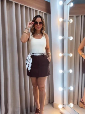 Thati Garuti Store - Short Saia Luana Marrom